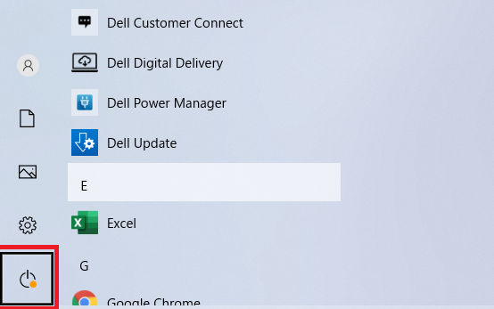 矢印下キーで電源マークまで持ってくる