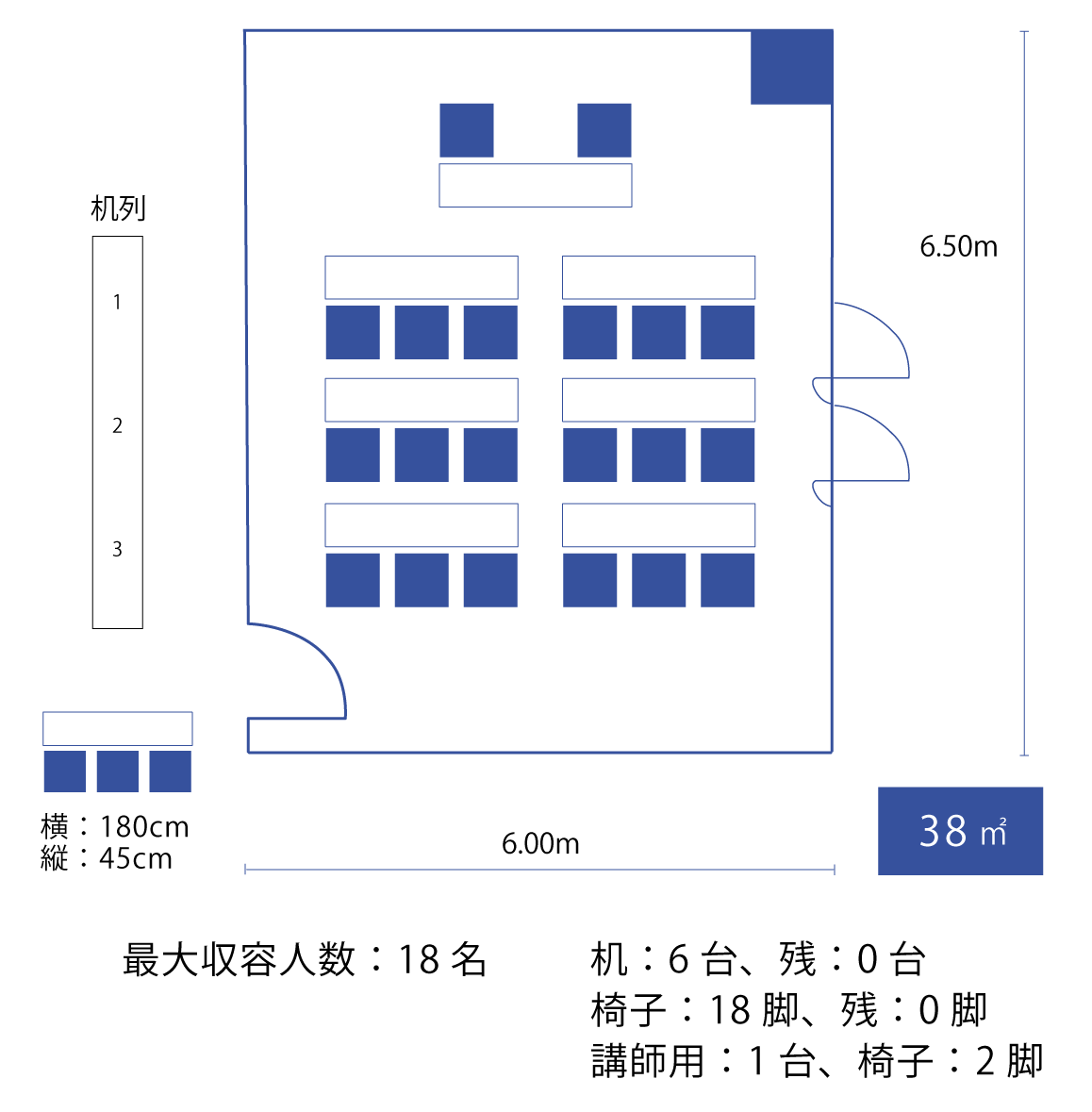 スクール（3名掛け）