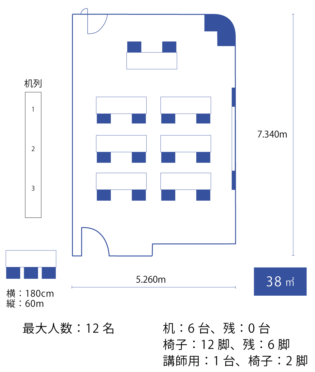 スクール（2名掛け）